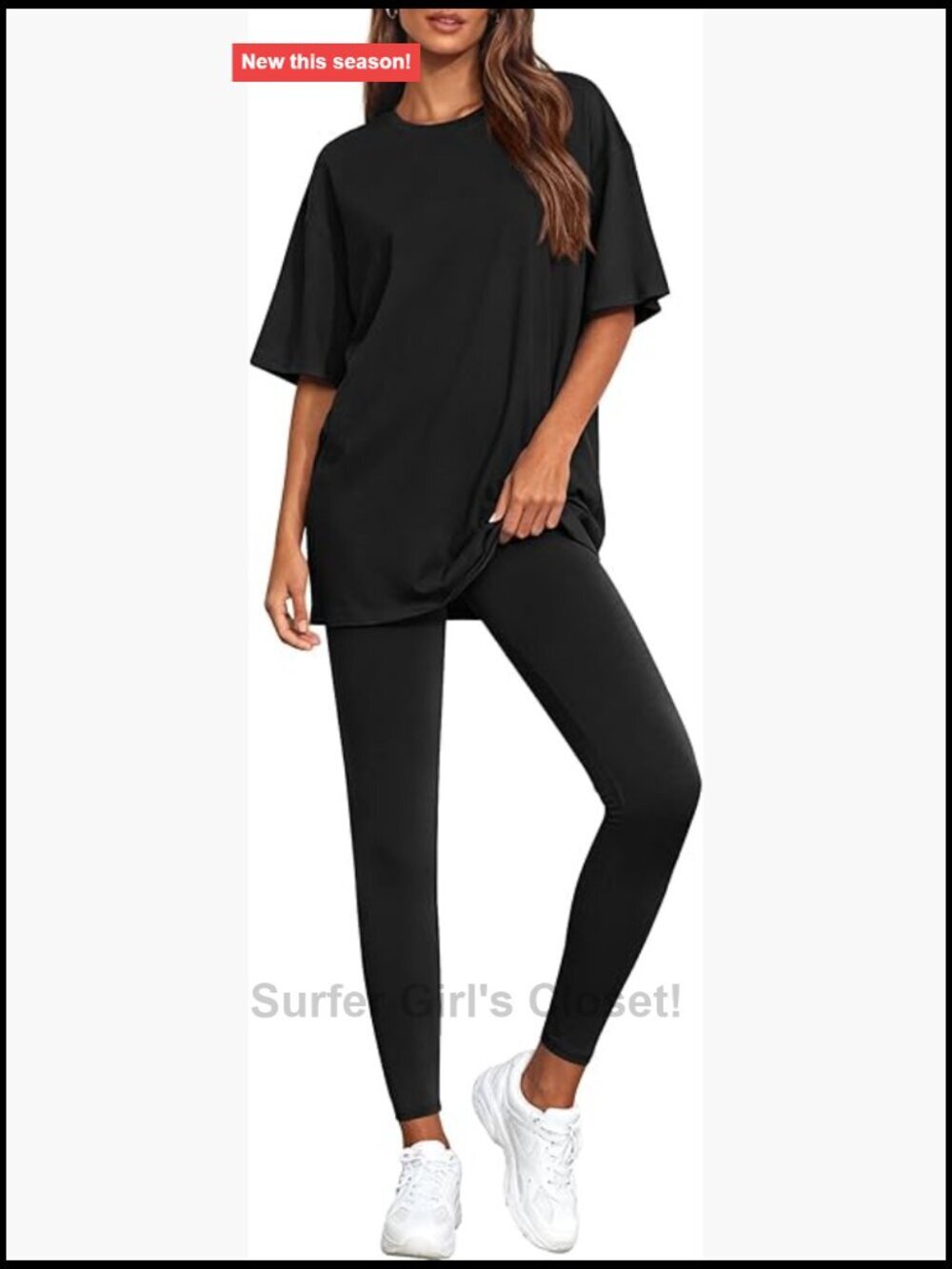 Two Piece Lounge Set Oversized Shirts Leggings Matching Workout Travel Outfits